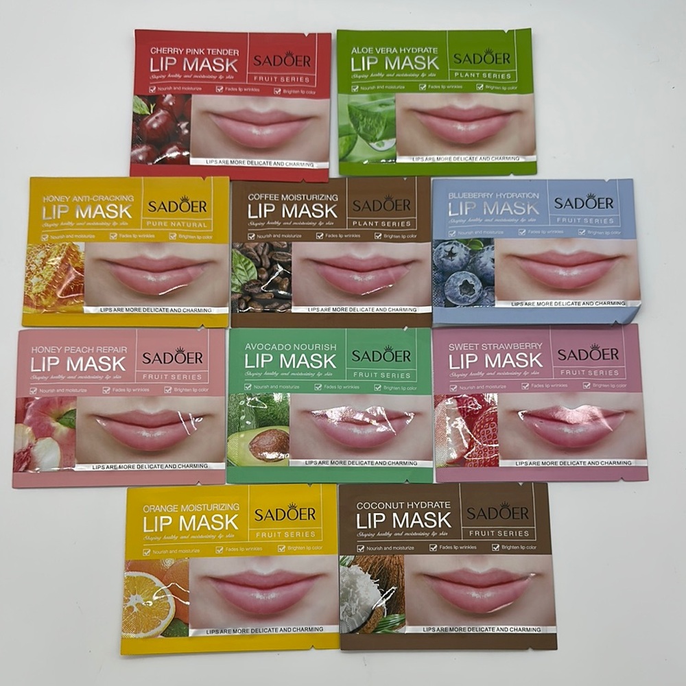 Sadoer 10 piece Fruit Plant Pure Series Lip Mask